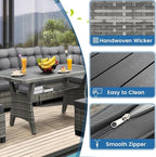 6-Piece Patio Furniture Set, Outdoor Sectional Sofa - Image 2