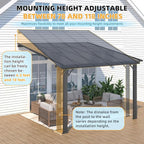 AECOJOY 10' x 10' Adjustable Height Outdoor Gazebo Pergola - Image 2