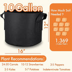 Gardzen 6-Pack 10 Gallon Grow Bags, Aeration Fabric Pots - Image 7