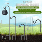 4 Pcs 45 Inch Shepherds Hook for Outdoor Adjustable Bird Feeder Pole Metal - Image 2