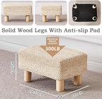Wimarsbon Natural Seagrass Footstool Ottoman Rectangular Footrest Pouf Ottomans - Image 3
