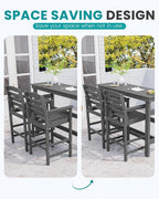 SERWALL Outdoor Bar Table and Chairs Set, Adirondack Bar Chairs Set of 2 and - Image 7