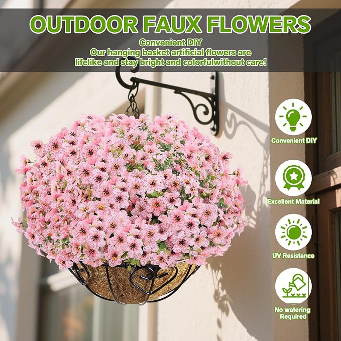 Artificial Flowers for Outdoor Indoor, Silk Flowers No Fade Fake Plastic - Image 2