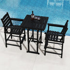 3-Piece Adirondack Bar Table and Chair Set, HDPE All-Weather Bar Height Chairs - Image 3