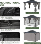 Aoxun 10'x12' Hardtop Gazebo, Aluminum Frame Canopy - Image 9