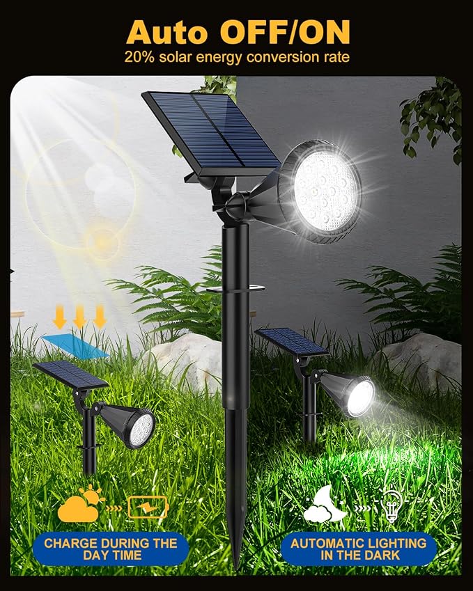 Solar Spot Lights Outdoor, 4 Pack Outdoor Solar Lights - Image 3