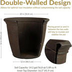 Sunnydaze 20-Inch Anjelica Large Plastic Pot - Image 5