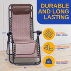 SereneLife Outdoor Zero Gravity Lounge Chair Set - Image 2