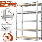 REIBII Garage Shelving, 5 Tier Storage Shelves Load 2400LBS, Adjustable Garage - Image 9