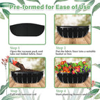 Riare 4 Pack 24 Inch Black Felt Window Box Liners- Fabric Trough Planter Basket - Image 5