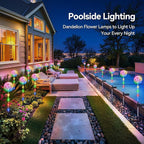 Solar Garden Lights Outdoor Decor: 4 Pack Dandelion Solar Flower Lights - Image 6