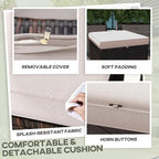 Outsunny 2 Pieces Outdoor Patio Ottomans, All Weather Wicker Outdoor Footstools - Image 5
