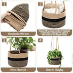 2 Packs Hanging Planter Basket 7.8" Cotton Rope Woven Plant Hangers Indoor - Image 4