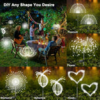 Solar Garden Lights Outdoor, 6 Pack 120 LED Twinkling Firework Lights Decorative - Image 4