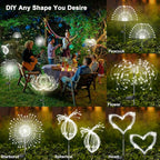 Solar Garden Lights Outdoor, 2 Pack 120 LED Twinkling Firework Lights Decorative - Image 4