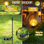 6 Pack Solar Stake Lights Outdoor Decorative Metal Ground Pathway LED Stake - Image 6