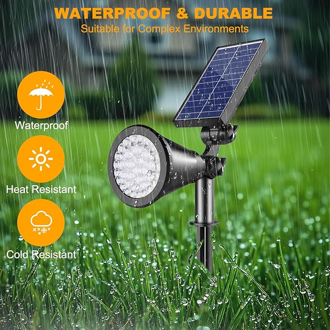 Solar Lights Outdoor Waterproof, 36 LEDs Adjustable Solar Spot Lights Outdoor - Image 6