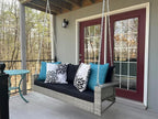 YITAHOME 3-Seats Wicker Hanging Porch Swing Chair Outdoor Gray Rattan Patio - Image 2