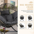 Vongrasig Wicker Rocking Egg Chair PE Rattan - Image 7