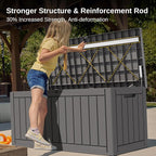 EAST OAK Outdoor Storage Box, 90 Gallon Deck Box, Waterproof Resin Storage Bin - Image 4