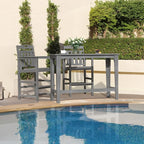 Outdoor Patio Bar Height Table and Tall Adirondack Chairs Set of 2, All-Weather - Image 7