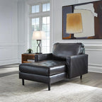 Signature Design by Ashley Bryceview Modern Tufted Leather Match Chaise - Image 2