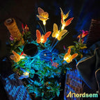 Anordsem Solar Garden Lights Outdoor: 8 Removable Optical Fiber Butterflies 2 - Image 5