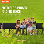 VEVOR Portable Folding Bench, 8 Seats Foldable Sideline Bench, Outdoor Camping - Image 3