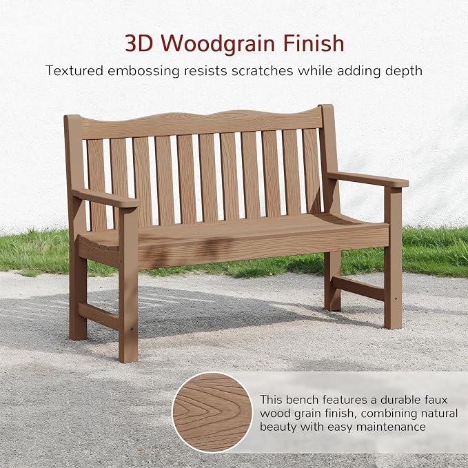 Stoog Outdoor Benches Set of 2, 2-Person Poly Lumber Garden Bench - Image 6