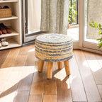 YMYNY Foot Stool Natural Seagrass Hand Weave, 12.6" Small Ottoman, Round - Image 2