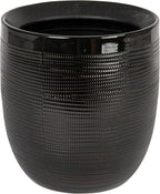 Creative Co-Op Embossed Textured Stoneware Planter, Matte Black by CreativeCo-Op