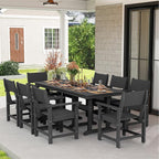 9-Piece Outdoor Dining Set, HDPE Weatherproof Patio Table and Chairs Set - Image 7