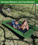 40" Retangular Tree Swing for Kids & Adults, Adjustable Platform Swing - Image 7