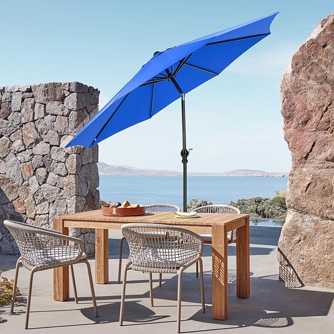OLIXIS 9ft Patio Umbrella with Tilt and Crank Button & 8 Sturdy Ribs Waterproof - Image 6