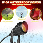 4 Pcs Christmas Red Spotlight Outdoor Plug in Landscape Lighting 12w Ip66 - Image 5