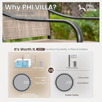 PHI VILLA 7 Piece Outdoor Bar Set, Counter Height Patio Bar Furniture Rectangle - Image 5