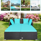 RELAX4LIFE Rattan Patio Outdoor Daybed, Wicker 2-Person Sunbed Loveseat - Image 4