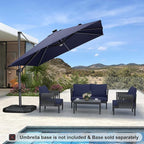 PURPLE LEAF 10 Feet Patio Umbrella Solar Powered LED Square Outdoor Cantilever - Image 2