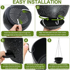 WOUSIWER Self Watering Hanging Planters, 2 Pack 10'' Plastic Pots - Image 7