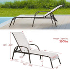 Giantex Set of 2 Patio Lounge Chair, Outdoor Chaise Lounge - Image 2
