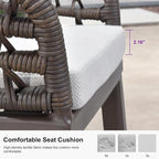 PURPLE LEAF Outdoor Rattan 29" Bar Stools Set of 2, Modern Boho Aluminum Patio - Image 5