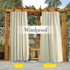NICETOWN 2 Panels Waterproof Outdoor Curtains Fixed Grommet & Back Tab on Top & - Image 8
