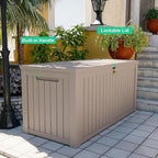 200 Gallon Waterproof Outdoor Storage Box, Resin Deck Box, Lockable Outside - Image 3