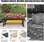 47.2'' Outdoor Garden Benches Weatherproof Patio Bench Two-Person Seat Backless - Image 6