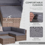 Outsunny 7 Piece Patio Furniture Set, Wicker Outdoor Sectional Sofa Set - Image 4