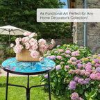 VCUTEKA Patio Side Table Outdoor Accent Table Bistro Coffee Table Plant End - Image 8