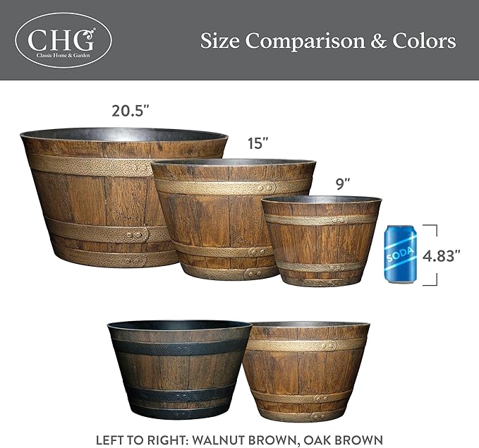 Classic Home & Garden Whiskey Barrel Planters - Image 6