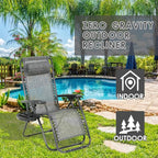 FDW Set of 2 Lawn Outdoor Deck Camping Folding Patio Beach Anti Recliner Pool - Image 4