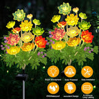 Kohlrabi Solar Garden Lights Outdoor, Upgraded 4 Pack Succulent Solar Lights - Image 4
