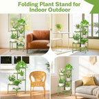 iDavosic.ly 5 Tier Folding Plant Stand Indoor Outdoor - Image 6